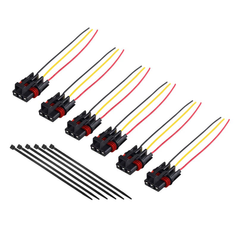 UNIGT 6 Pack 14AWG Pulse Power Plug Connector Pigtail Compatible with 2018-2025 Polaris Ranger General RZR Accessories - Image 1
